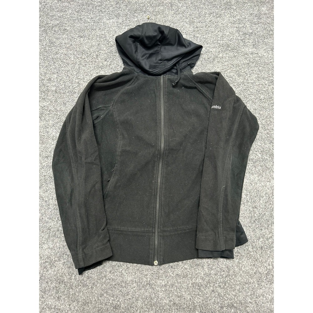 Columbia Hoodie Womens Size M Black Full Zip Fleece Athletic Outdoor Layering